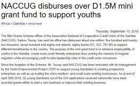 NACCUG disburses over D1.5M mini grant fund to support youths - COVER IMAGE